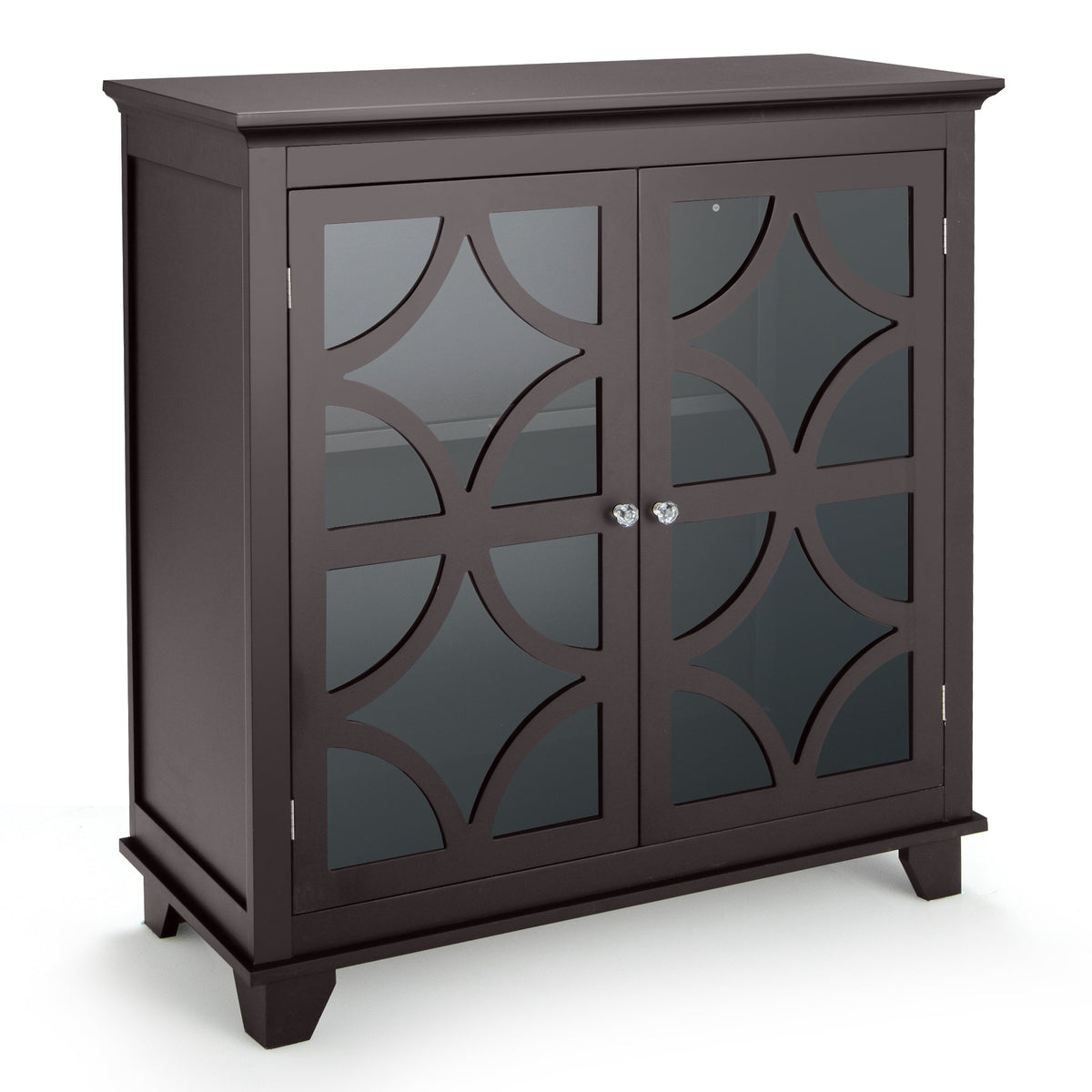 Buffet Sideboard Storage Cabinet With Glass Doors, MDF