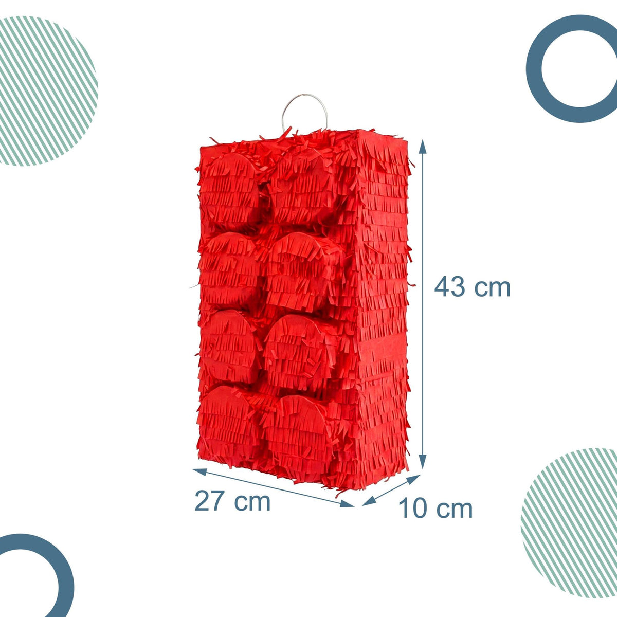 Building Block Piñata Set with Stick & Mask
