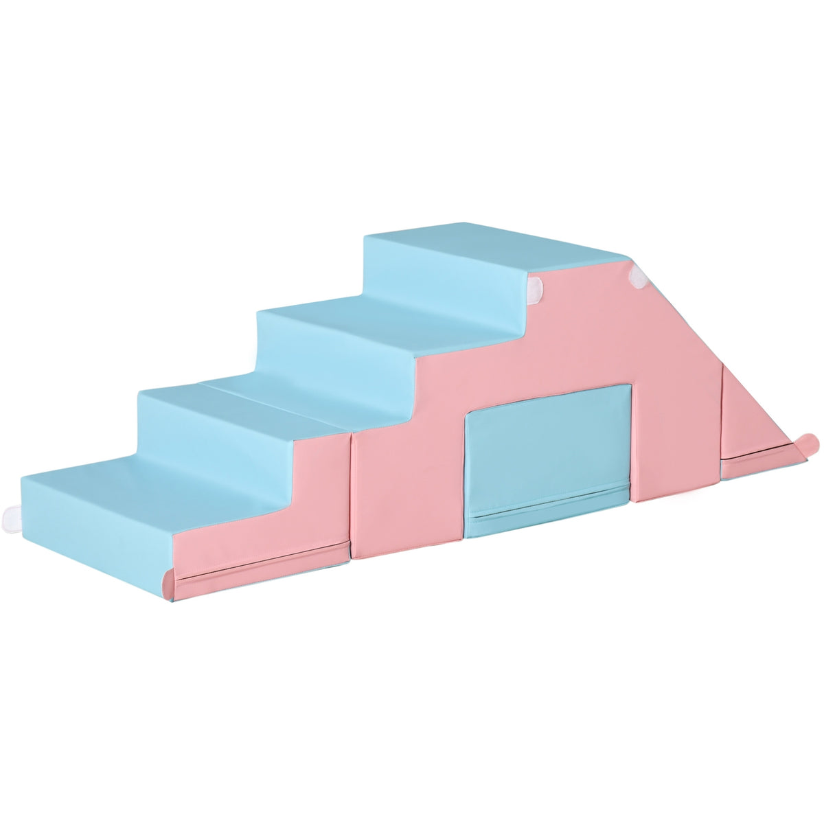 Building Block Set Of 2 Building Blocks Table And Chair Set Slide Reconfigurable Design Building Toy Foam Blocks 12-36 Months Epe Pink + Blue