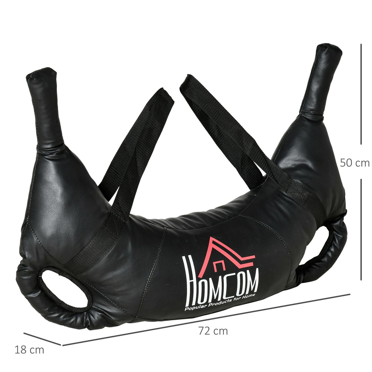 Bulgarian Bag 20Kg Strength Training Bag For Effective Weight Training, With Handles And Carrying Straps, Metal Sand, Black