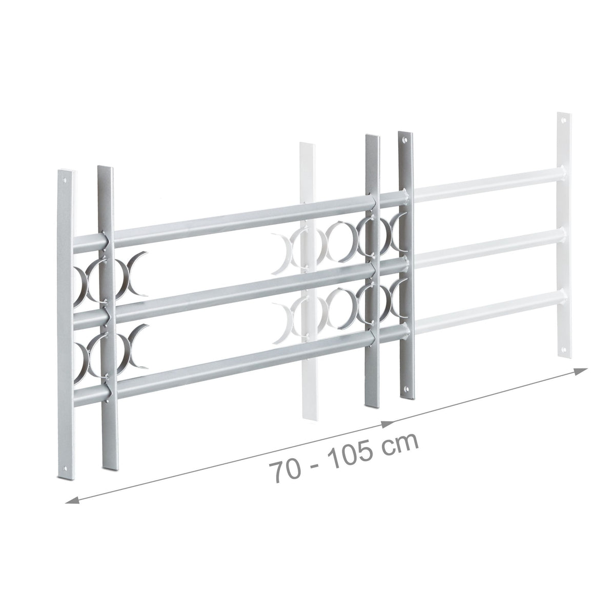 Burglar protection with extendable window grill