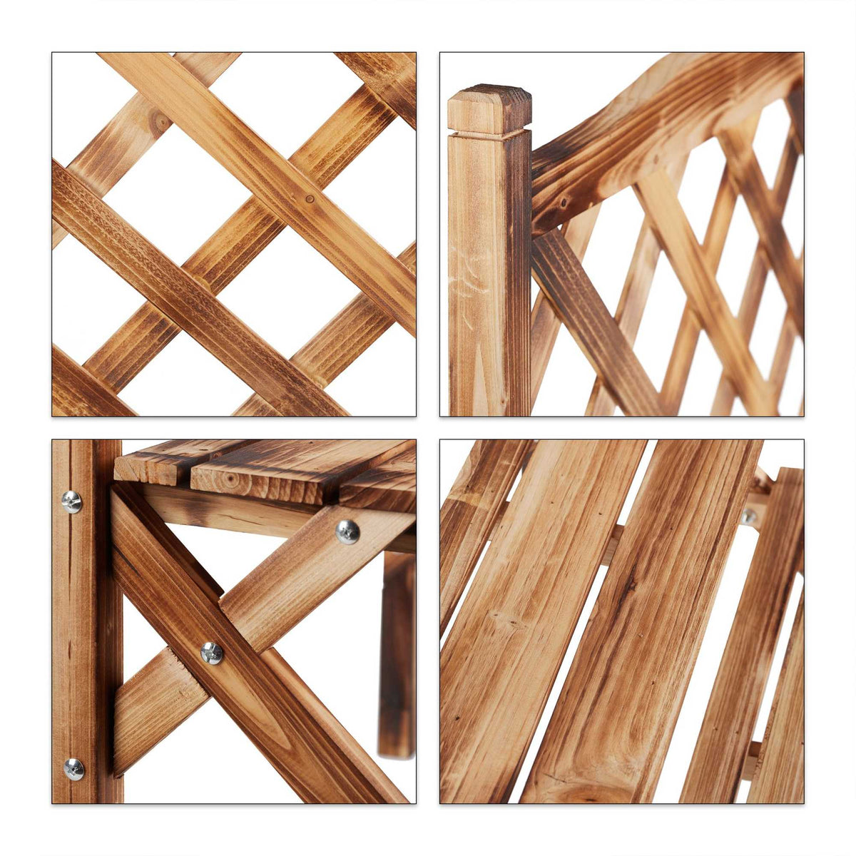 Burnt flower stairs with trellis