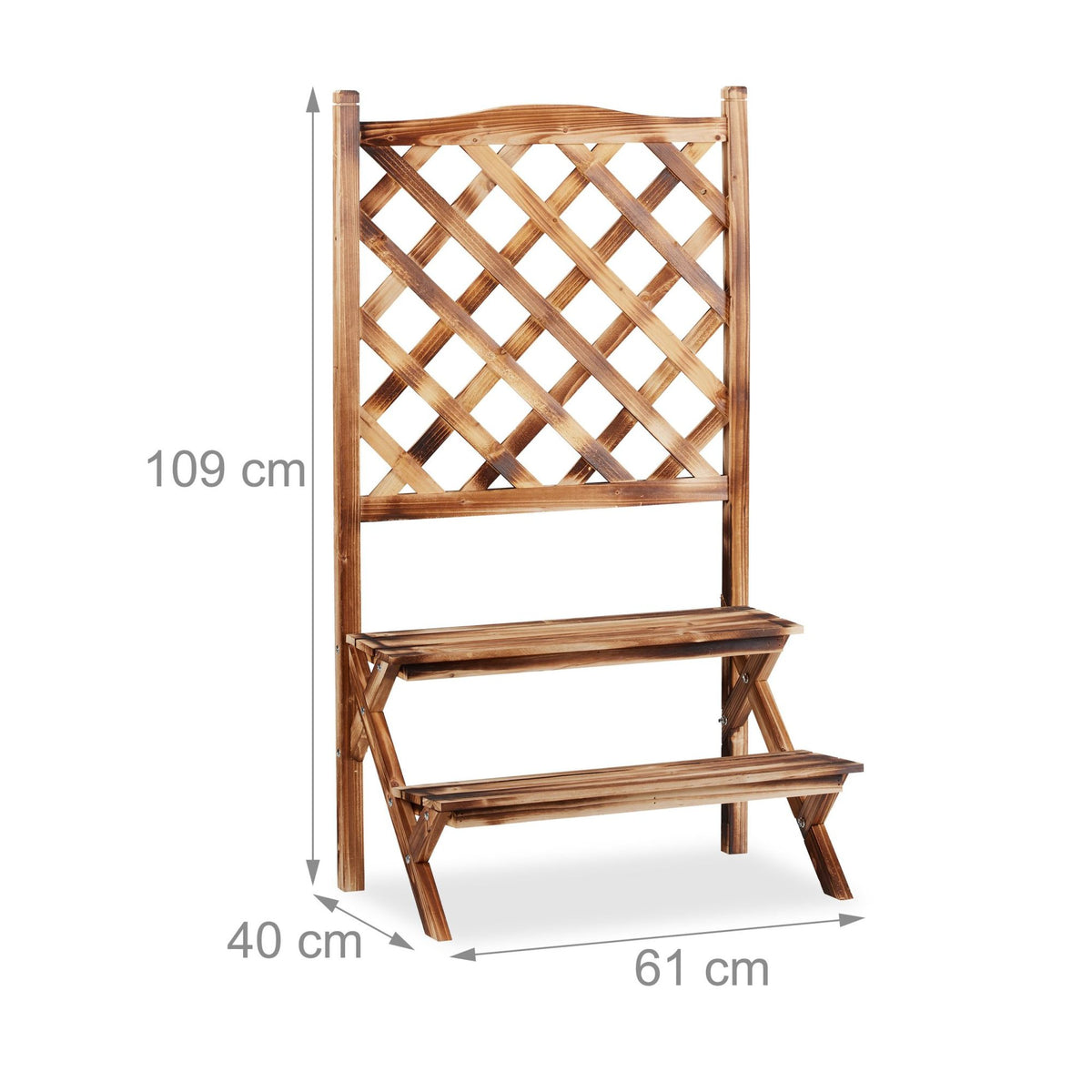 Burnt flower stairs with trellis