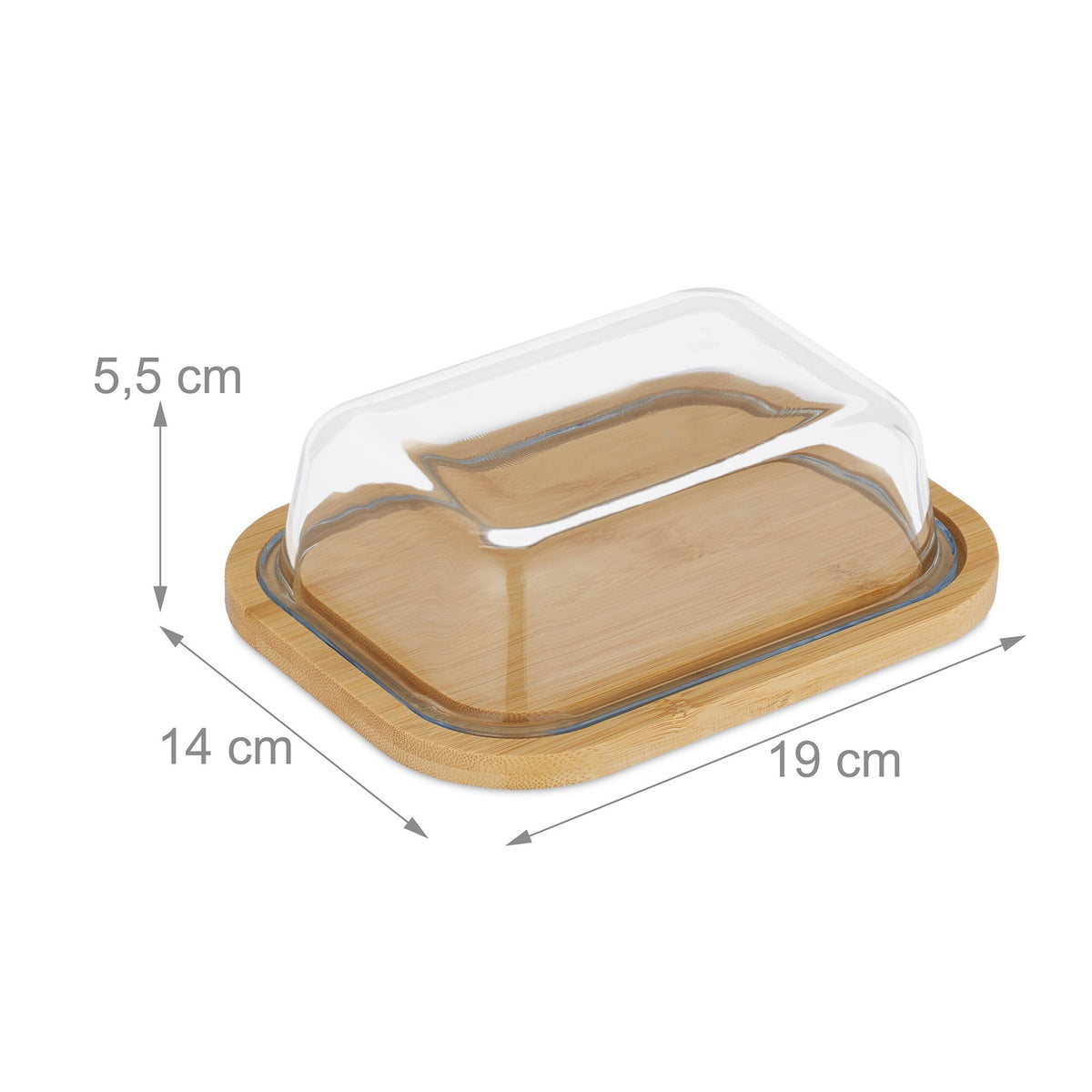 Butter dish in bamboo and glass