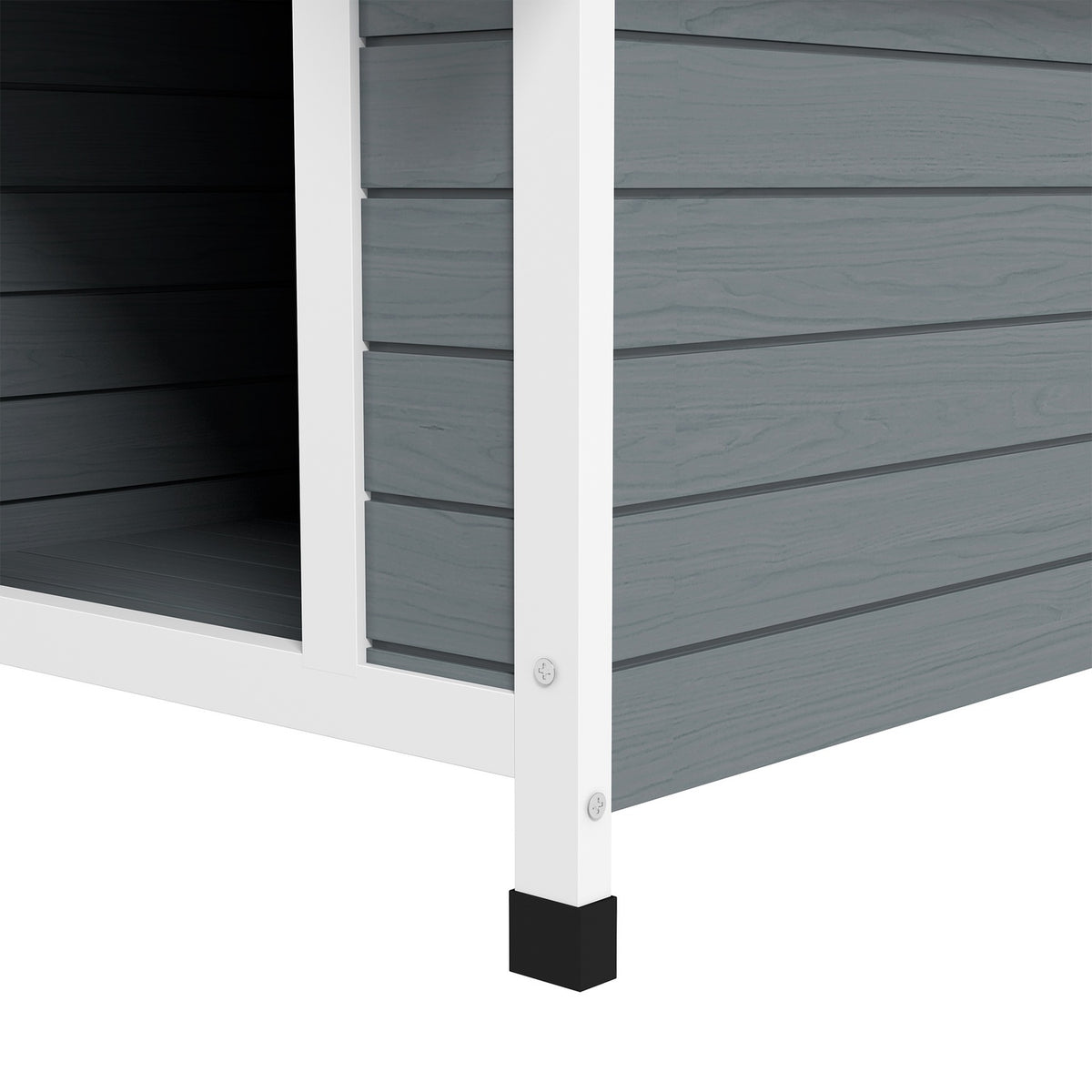 Buy dog house, 75 x 88 x 82 cm, for medium-sized dogs, corrosion-resistant, with asphalt roof, removable floor, fir wood, gray