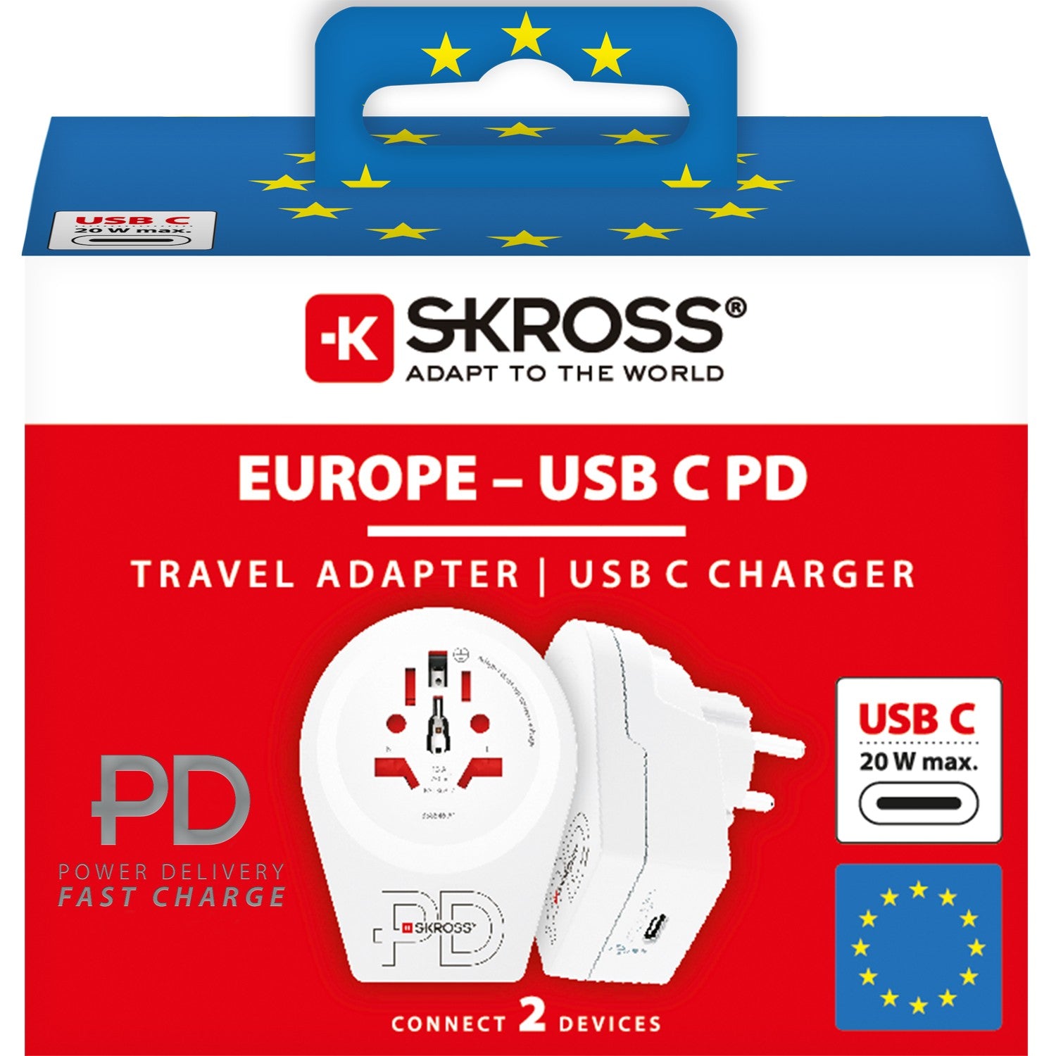 C20PD Travel adapter Europe USB-C PD 20W