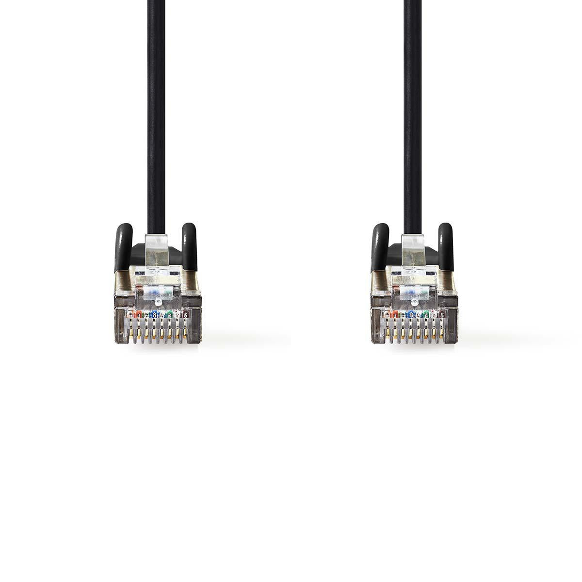 CAT5e network cable | SF/UTP | RJ45 male | RJ45 male | 0.50 m | Round | PVC | Black | Envelope