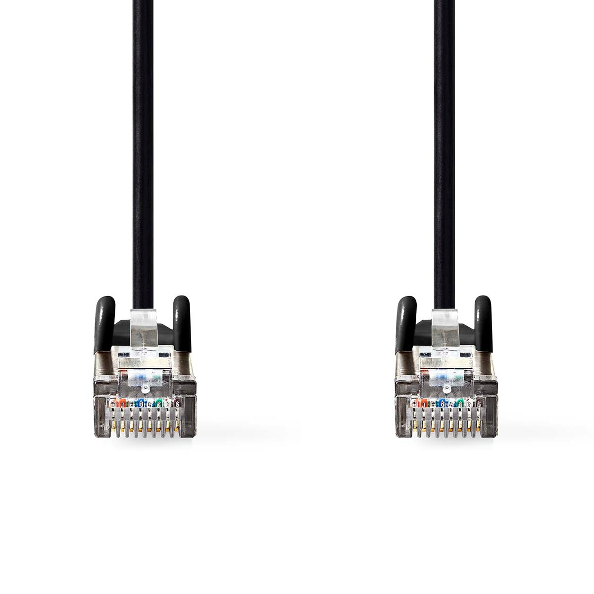 CAT5e network cable | SF/UTP | RJ45 male | RJ45 male | 10.0 m | Round | PVC | Black | Label