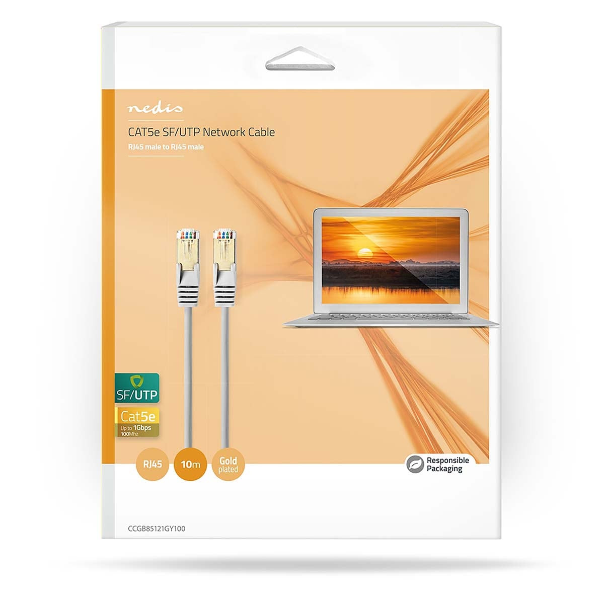 CAT5e network cable | SF/UTP | RJ45 male | RJ45 male | 10.0 m | Round | PVC | Gray | Box