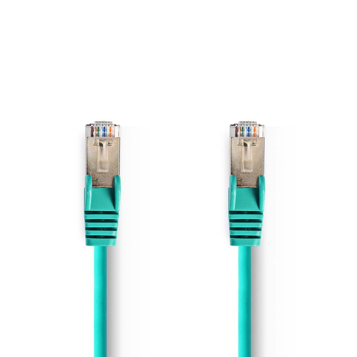 CAT5e network cable | SF/UTP | RJ45 male | RJ45 male | 5.00 m | Round | PVC | Green | Plastic bag