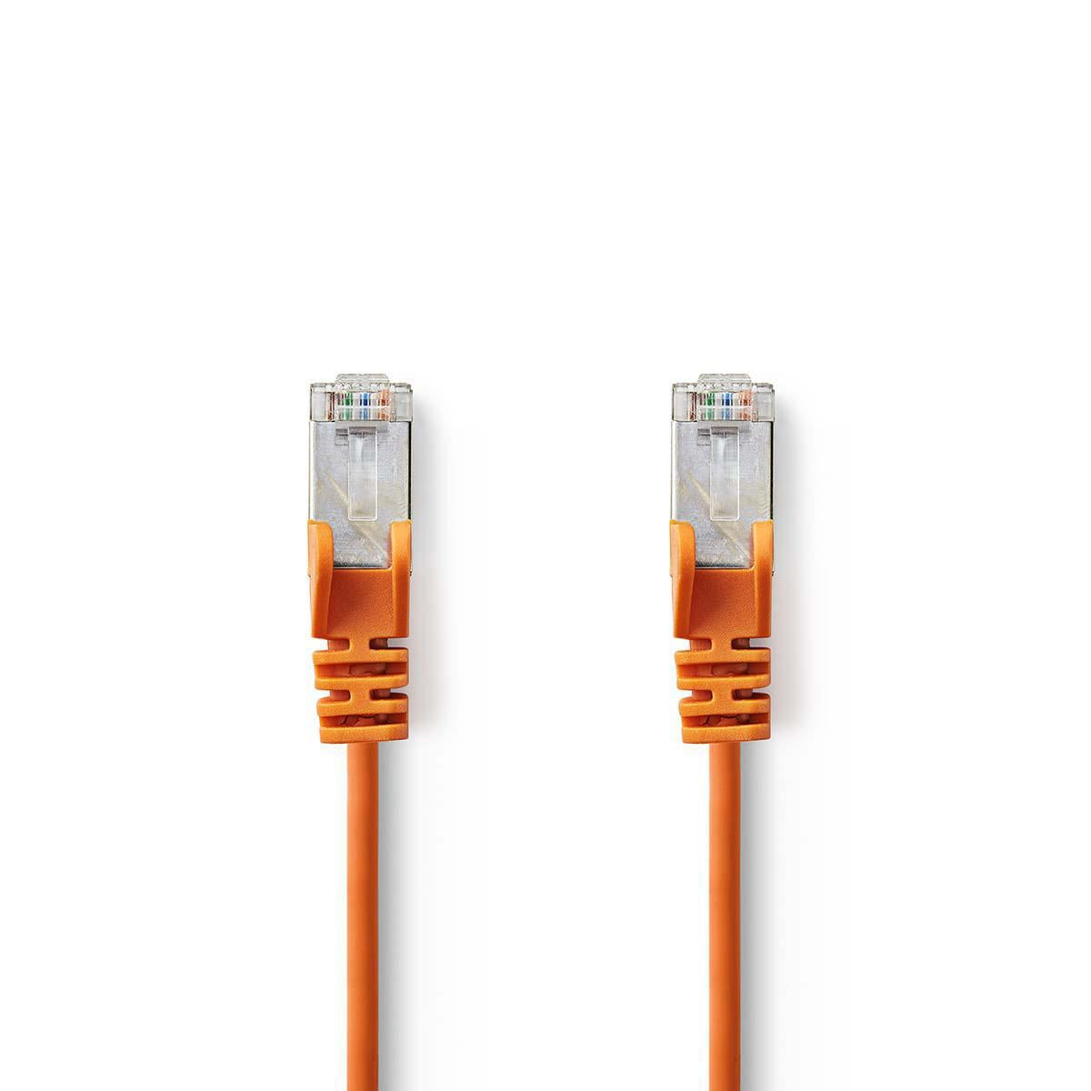 CAT5e network cable | SF/UTP | RJ45 male | RJ45 male | 7.50 m | Round | PVC | Orange | Plastic bag