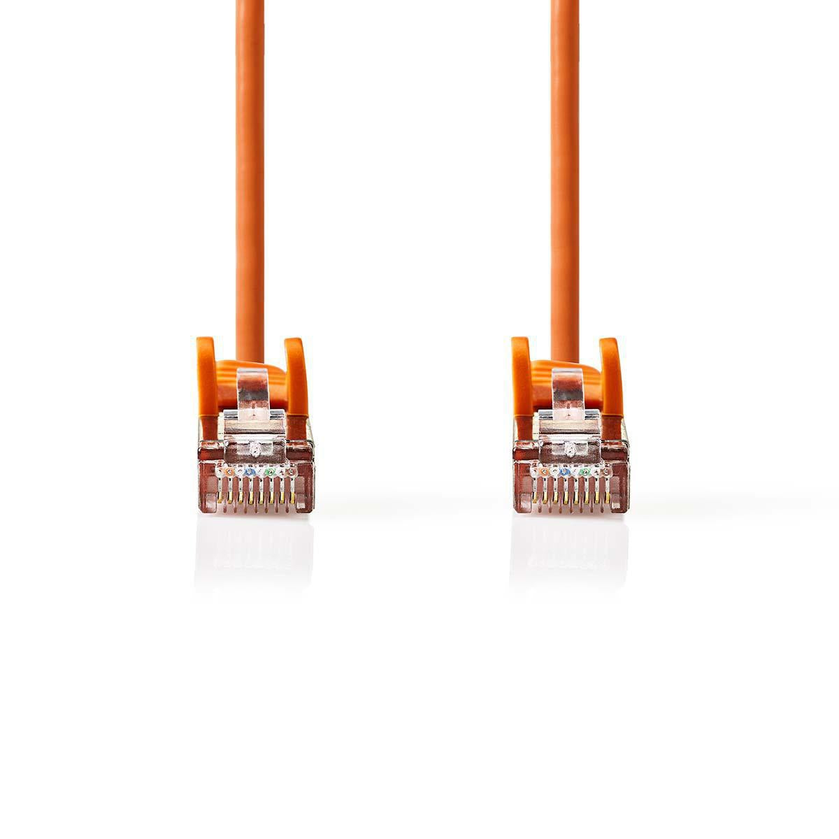 CAT5e network cable | SF/UTP | RJ45 male | RJ45 male | 7.50 m | Round | PVC | Orange | Plastic bag