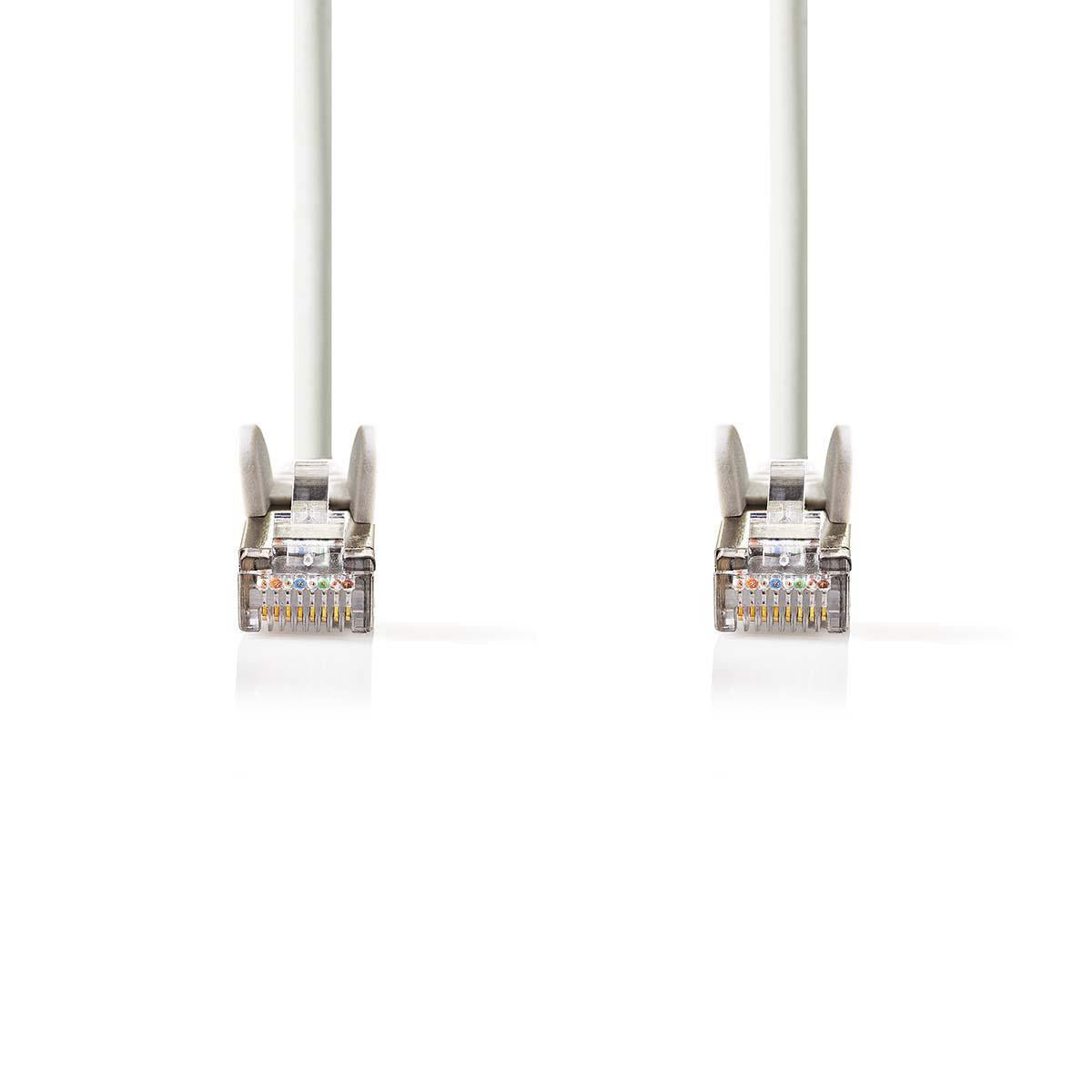 CAT5e network cable | SF/UTP | RJ45 male | RJ45 male | 7.50 m | Round | PVC | White | Blisters