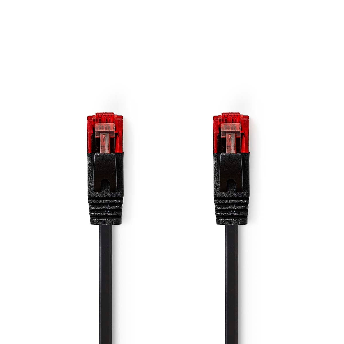CAT6 Network Cable | RJ45 Male | RJ45 Male | U/UTP | 1.00 m | Snagless | Flat | PVC | Black | Label