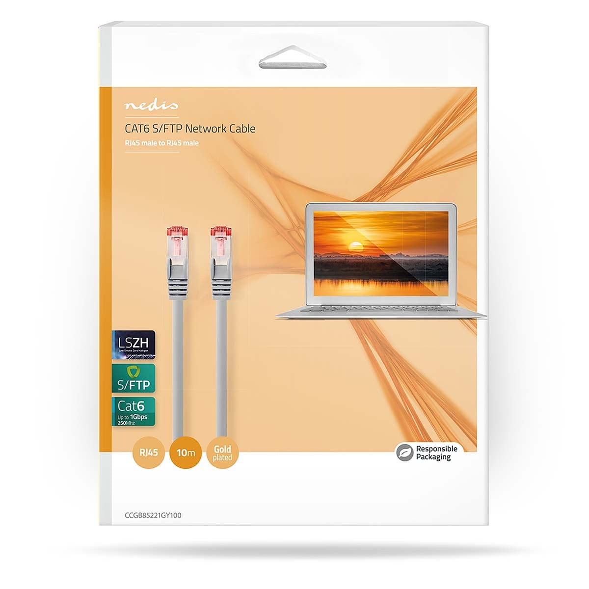 CAT6 Network Cable | RJ45 male | RJ45 male | S/FTP | 10.0 m | Round | LSZH / PVC | Gray | Box