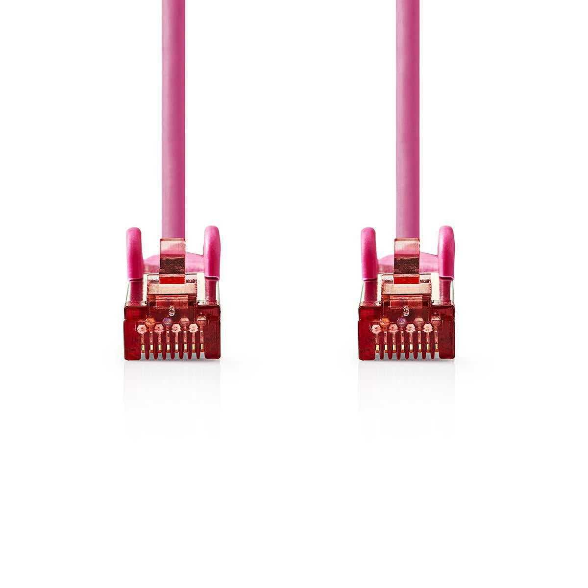 CAT6 Network Cable | RJ45 male | RJ45 male | S/FTP | 10.0 m | Round | LSZH | Pink | Plastic bag