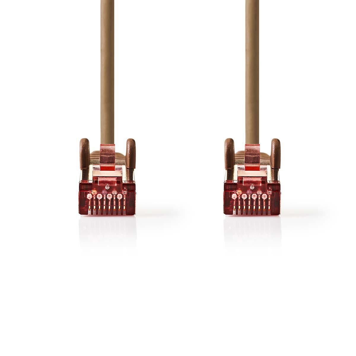 CAT6 Network Cable | RJ45 male | RJ45 male | S/FTP | 2.00 m | Round | LSZH | Brown | Plastic bag