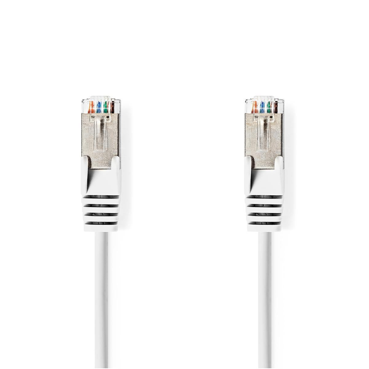 CAT6a network cable | SF/UTP | RJ45 male | RJ45 male | 7.50 m | Round | PVC | White | Tag