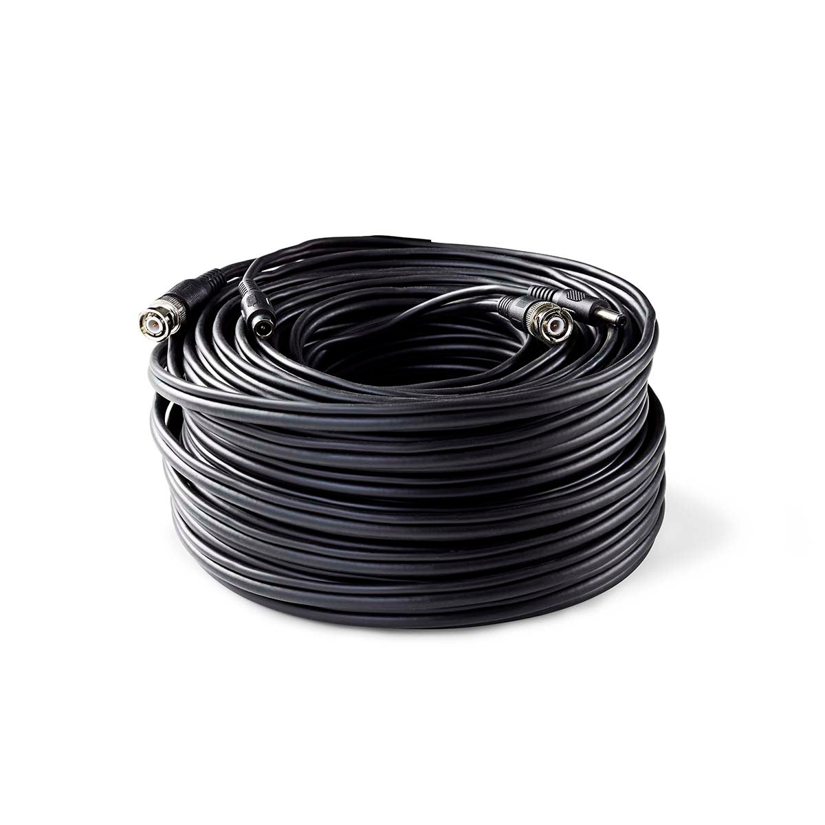 CCTV Camera Cable | BNC / DC | 30.0 m | Round | PVC | Black | Gift box