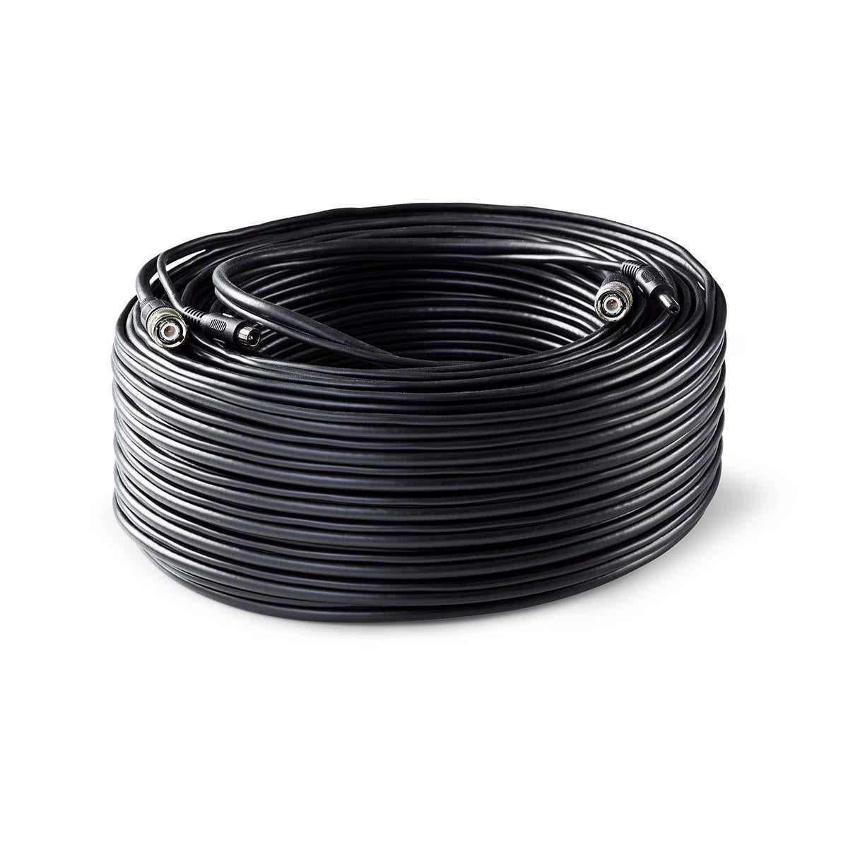 CCTV Camera Cable | BNC / DC | 50.0 m | Round | PVC | Black | Gift box