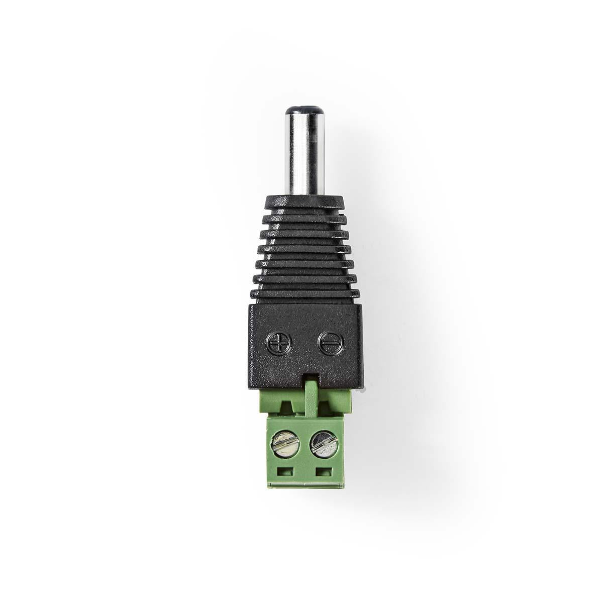 CCTV Power Connection | 2-Way Terminal Block | 5.5 x 2.1 mm Male | Male | Green / Black