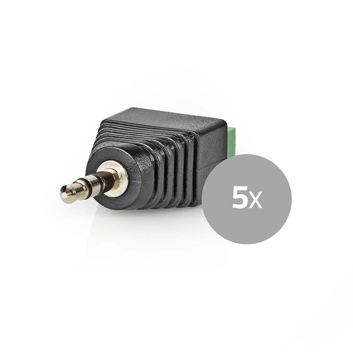 CCTV Power Connection | 3-Way Terminal Block | 3.5mm Output Male | Male | Green / Black