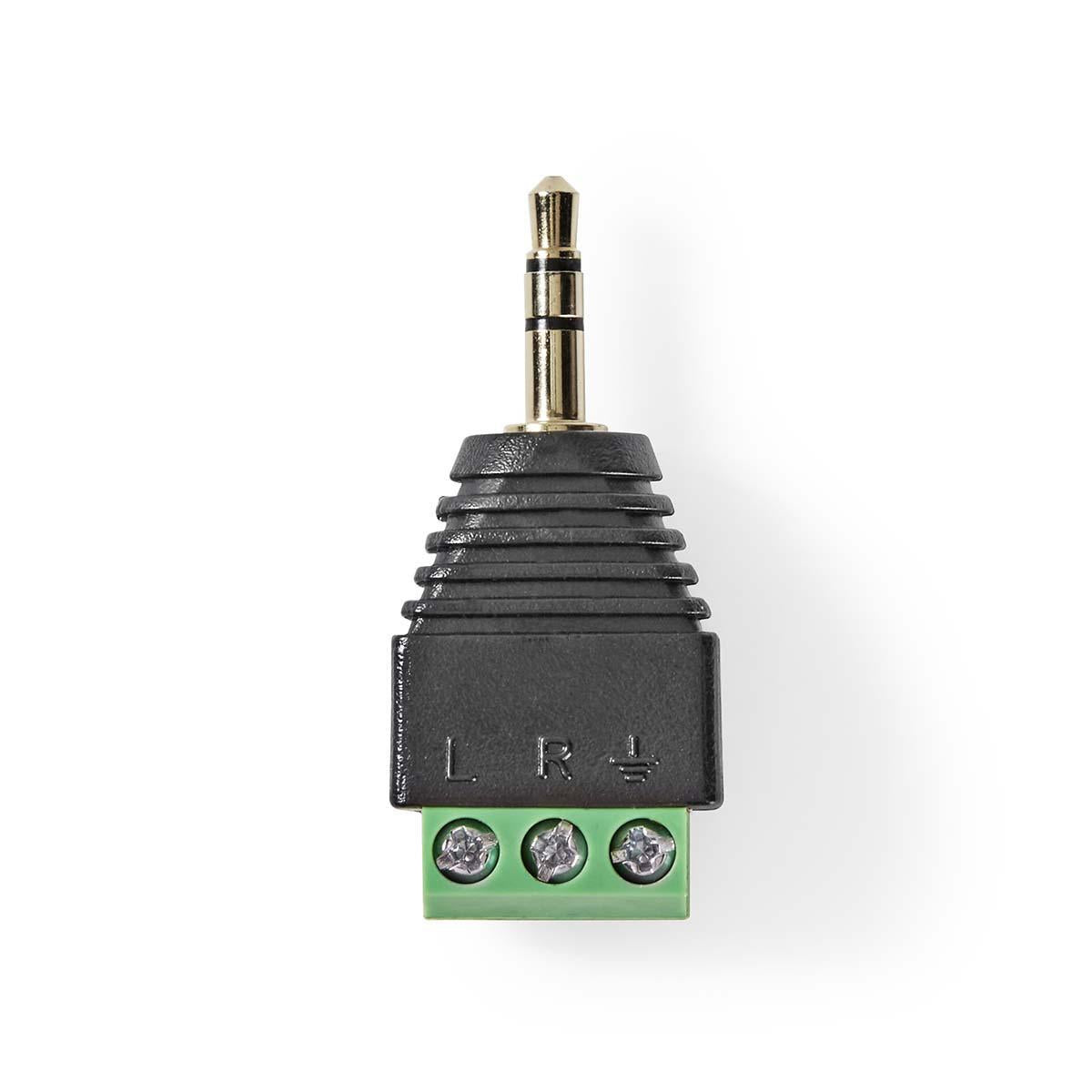 CCTV Power Connection | 3-Way Terminal Block | 3.5mm Output Male | Male | Green / Black