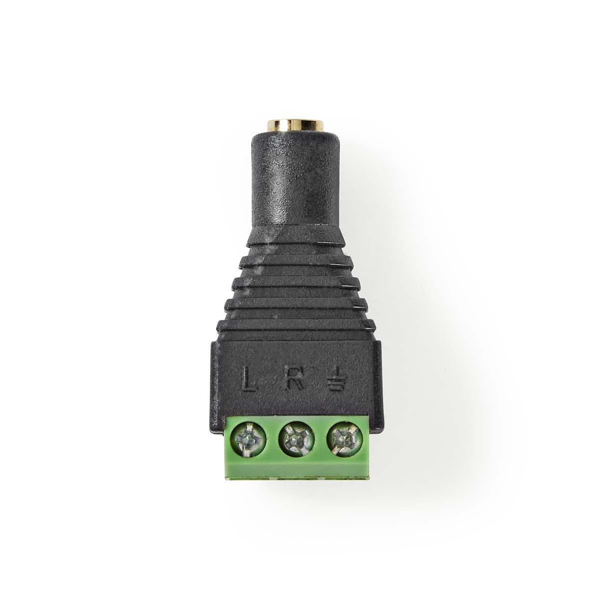 CCTV Power Connection | 3-Way Terminal Block | 3.5mm output Female | Female | Green / Black