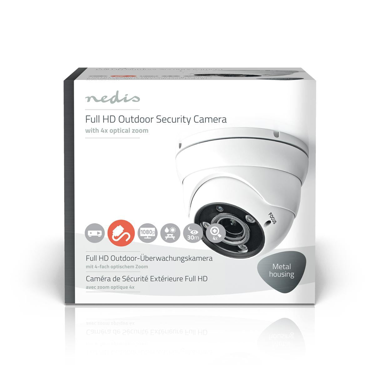 CCTV Security Camera | Full HD 1080p | Night vision: 30 m | Mains Powered | 1/3" CMOS | Viewing angle: 96 ° | Lens: 2.8 - 12 mm | ABS | Black / White