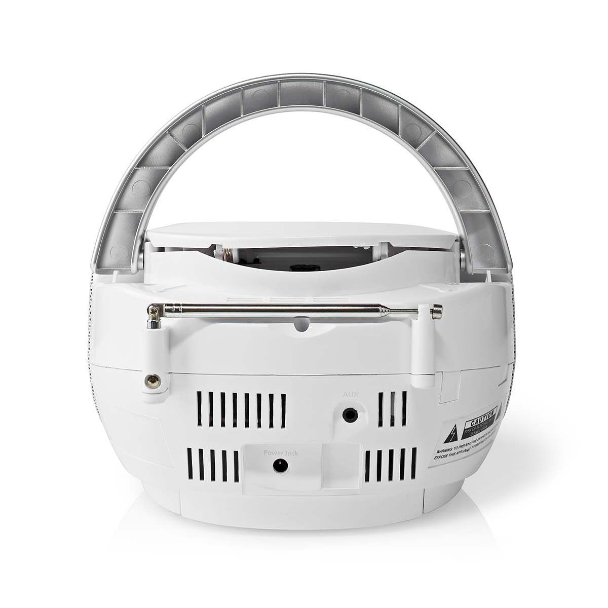 CD Player Boombox | Battery operated / Power adapter | Stereo | 9 W| Bluetooth® | FM | USB Playback | Carrying handle | White
