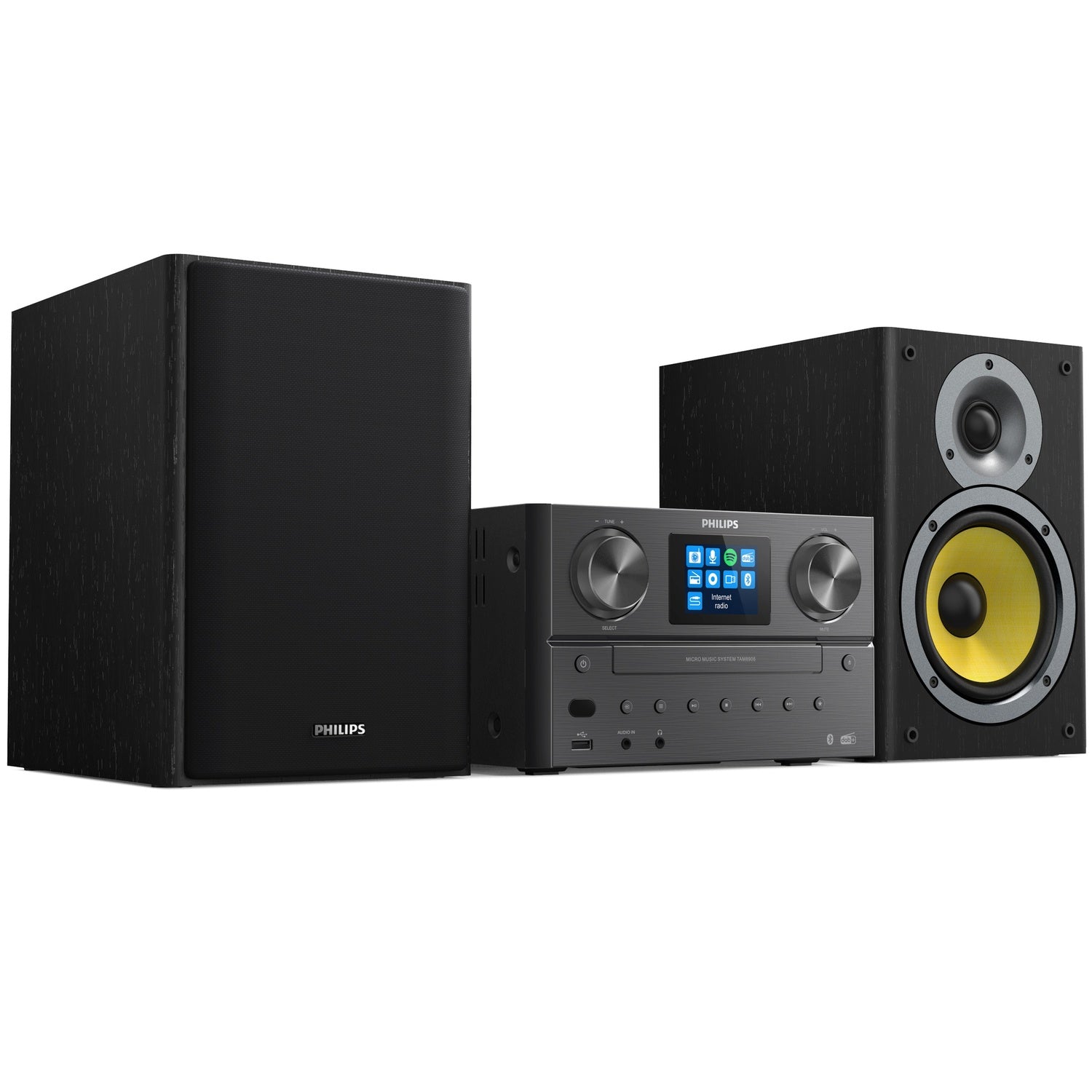 CD Radio Bluetooth USB Sound System, 100W, Black