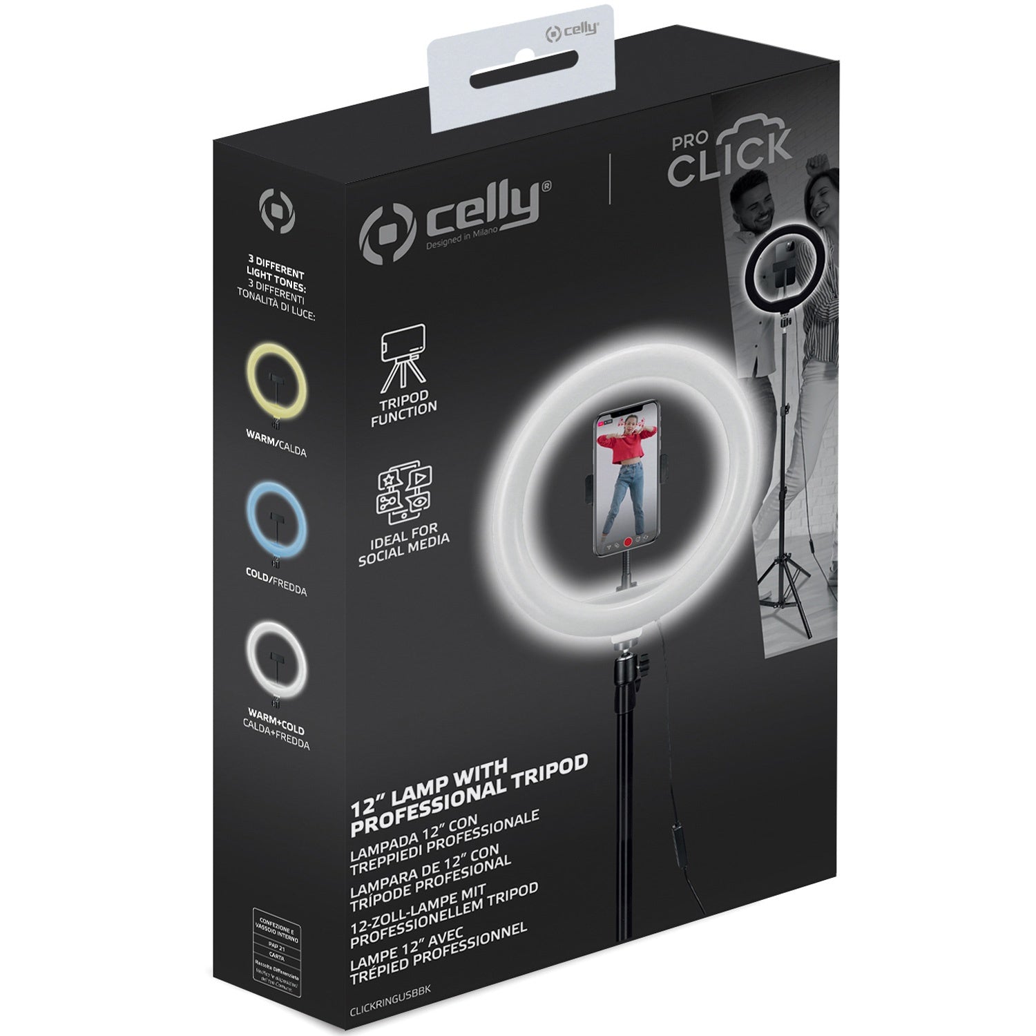 CLICKRINGUSB 12" Ring light with 1.6m Tripod