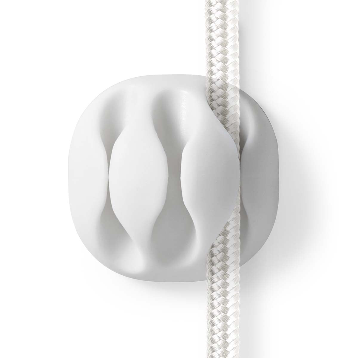 Cable Management | Cable clamp | Click and Go | 4 pcs. | Number of seats: 3 Discs | Maximum cable thickness: 5.3 mm | TPE | White