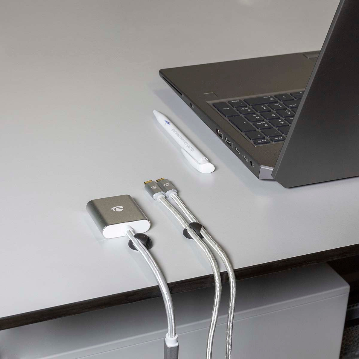 Cable Management | Cable clamp | Click and Go | 6 pcs. | Number of seats: 2 Discs | Maximum cable thickness: 5.3 mm | TPE | Black