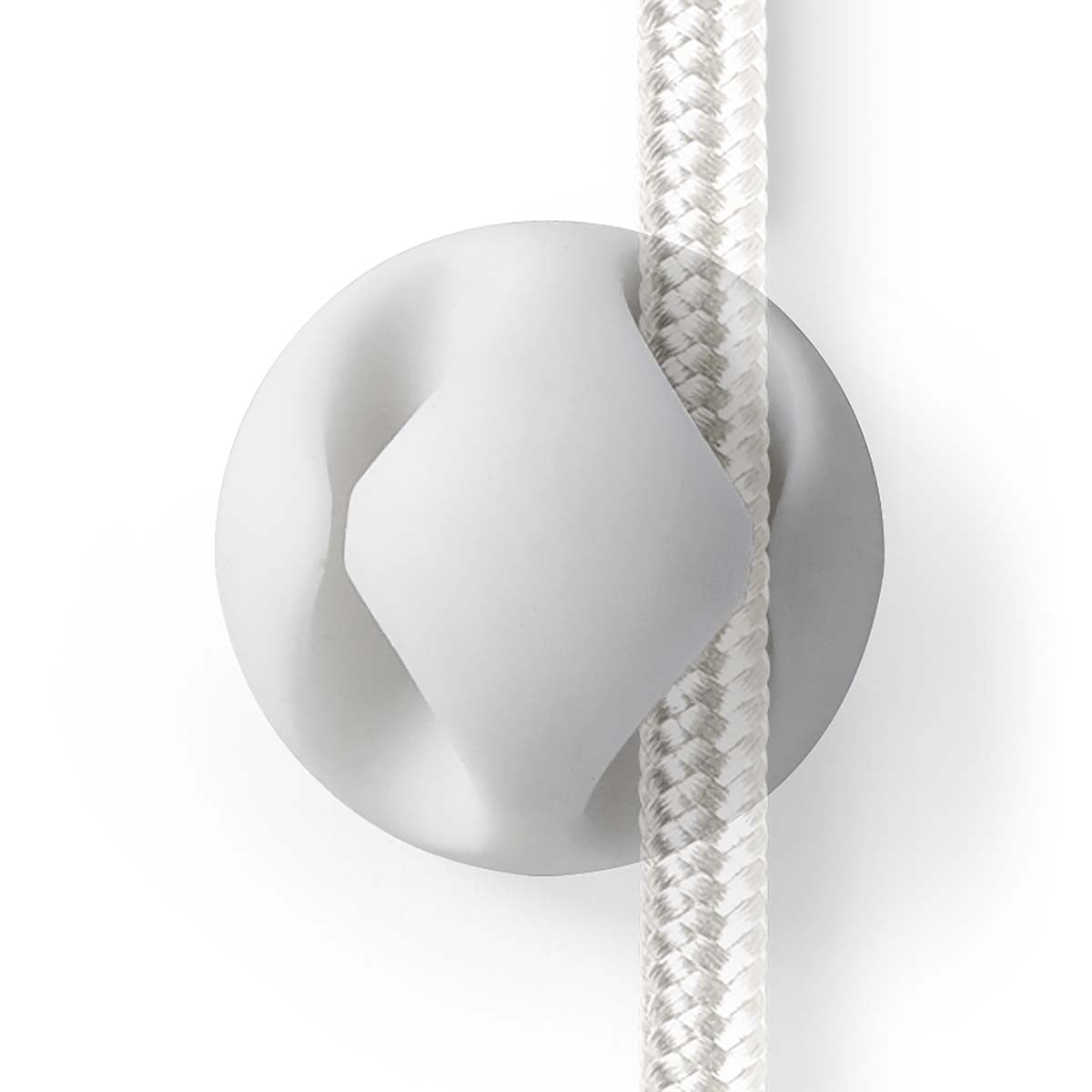 Cable Management | Cable clamp | Click and Go | 6 pcs. | Number of seats: 2 Discs | Maximum cable thickness: 5.3 mm | TPE | White