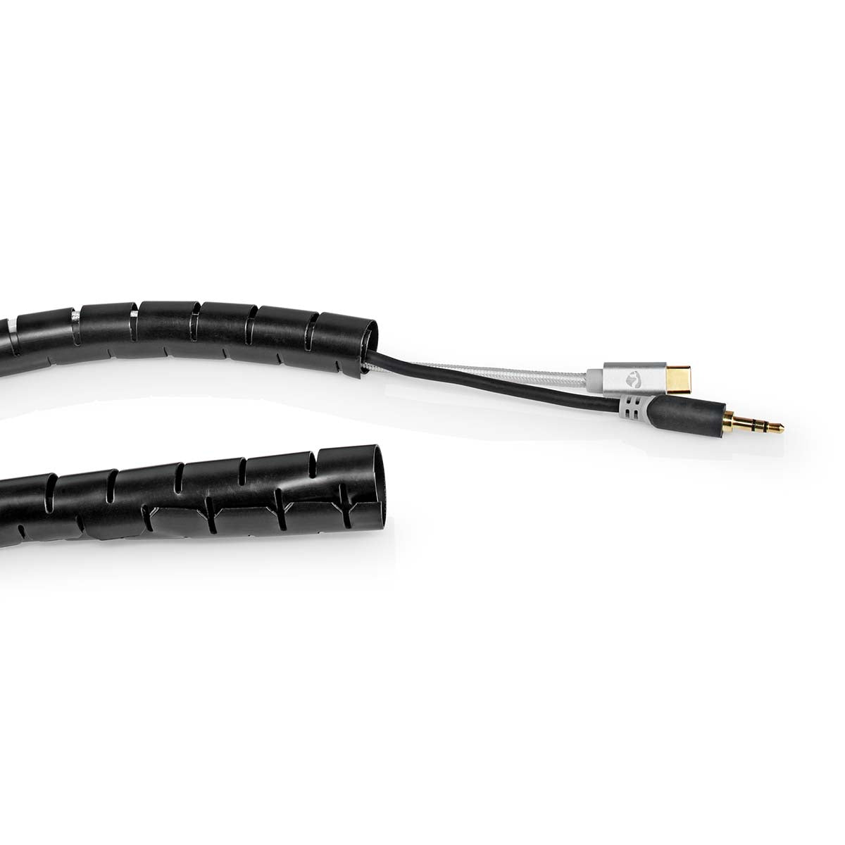 Cable Management | Spiral sleeve | 1 pc. | Maximum cable thickness: 22 mm | PE | Black
