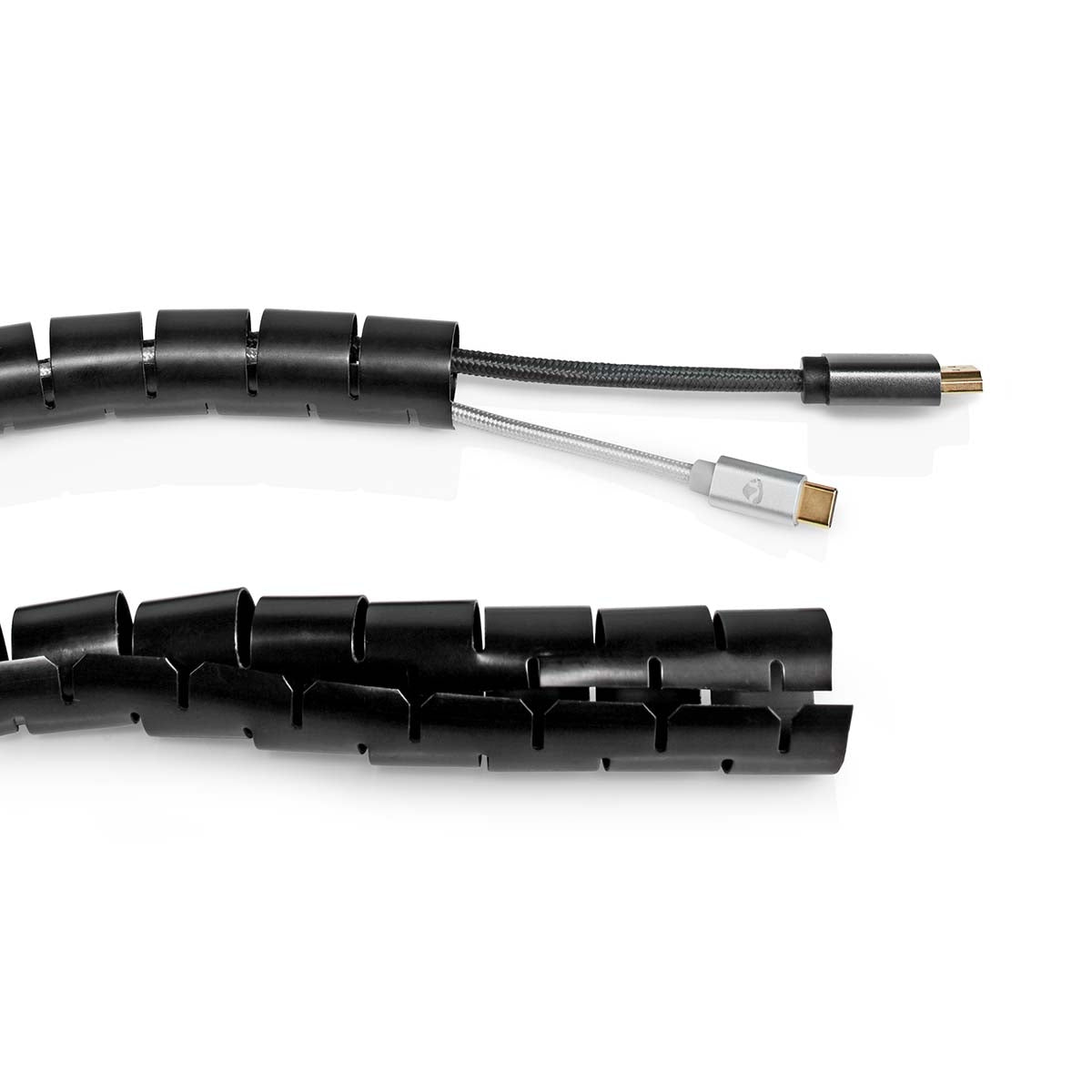Cable Management | Spiral sleeve | 1 pc. | Maximum cable thickness: 28 mm | PE | Black