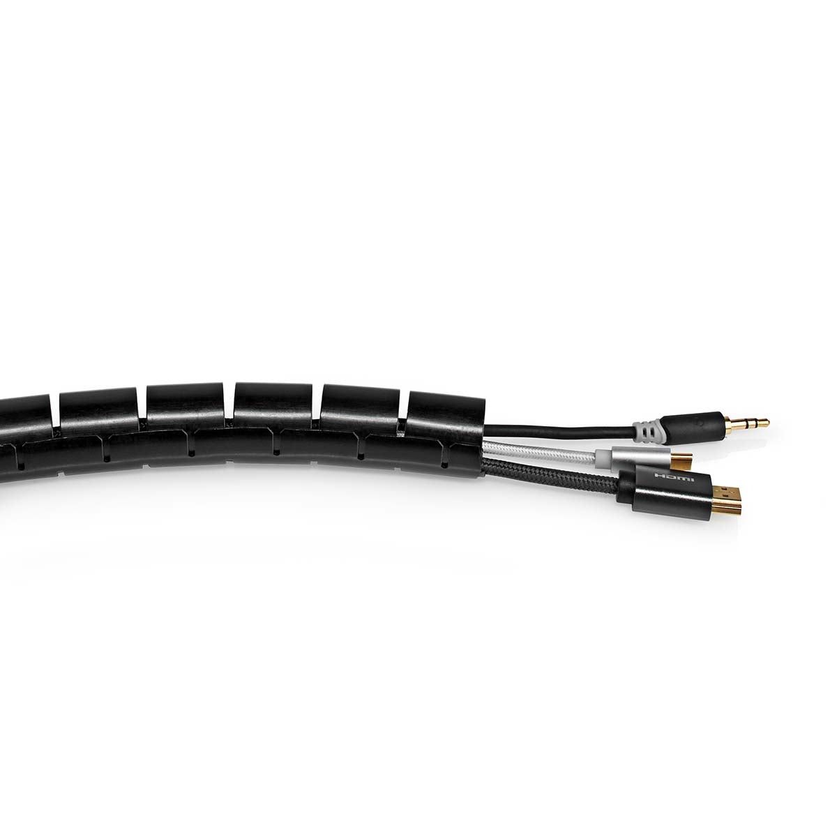 Cable Management | Spiral sleeve | 1 pc. | Maximum cable thickness: 32 mm | PE | Black