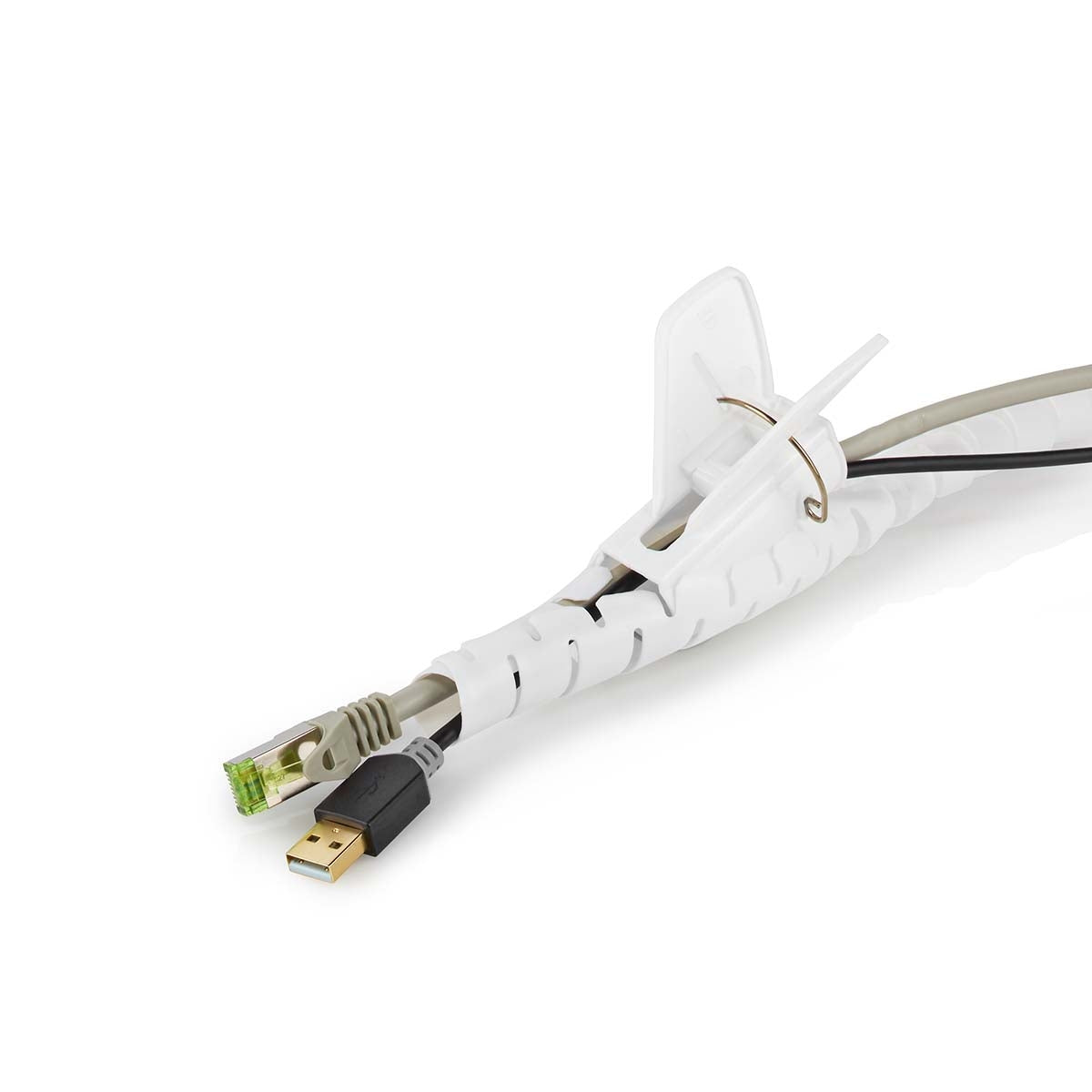 Cable Management | Spiral sleeve | 1 pc. | Maximum cable thickness: 32 mm | PE | White