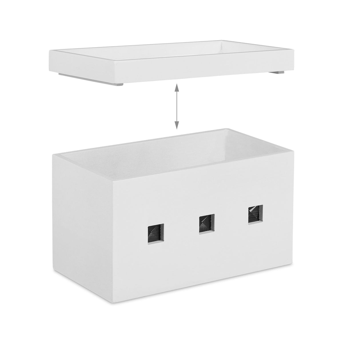Cable box bamboo white