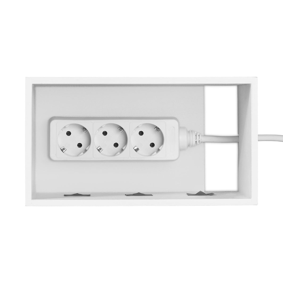 Cable box bamboo white