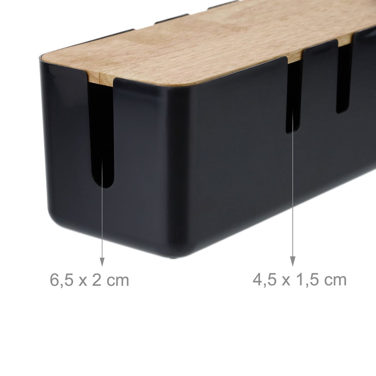 Cable box with wooden lid