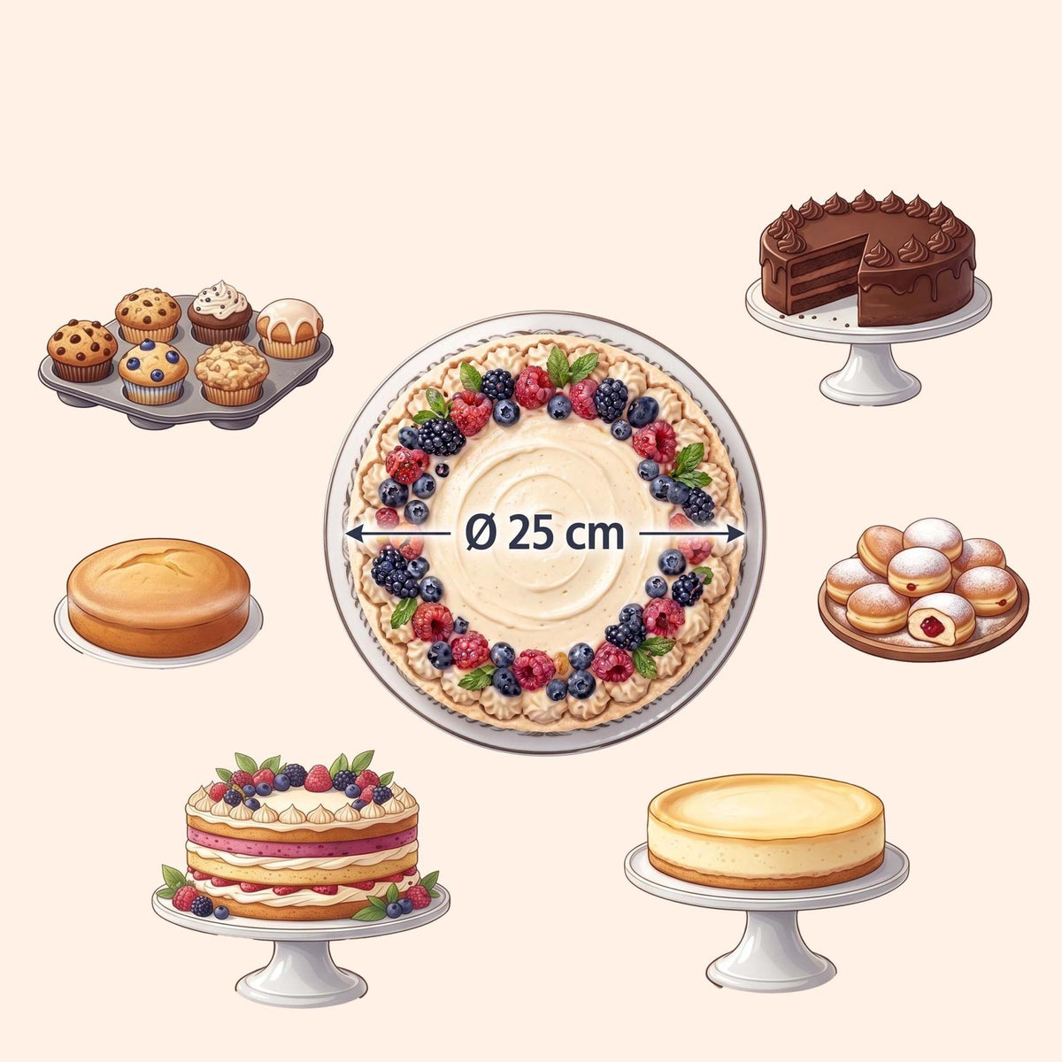 Cake Boxes With Window and Boards, Rectangular Set