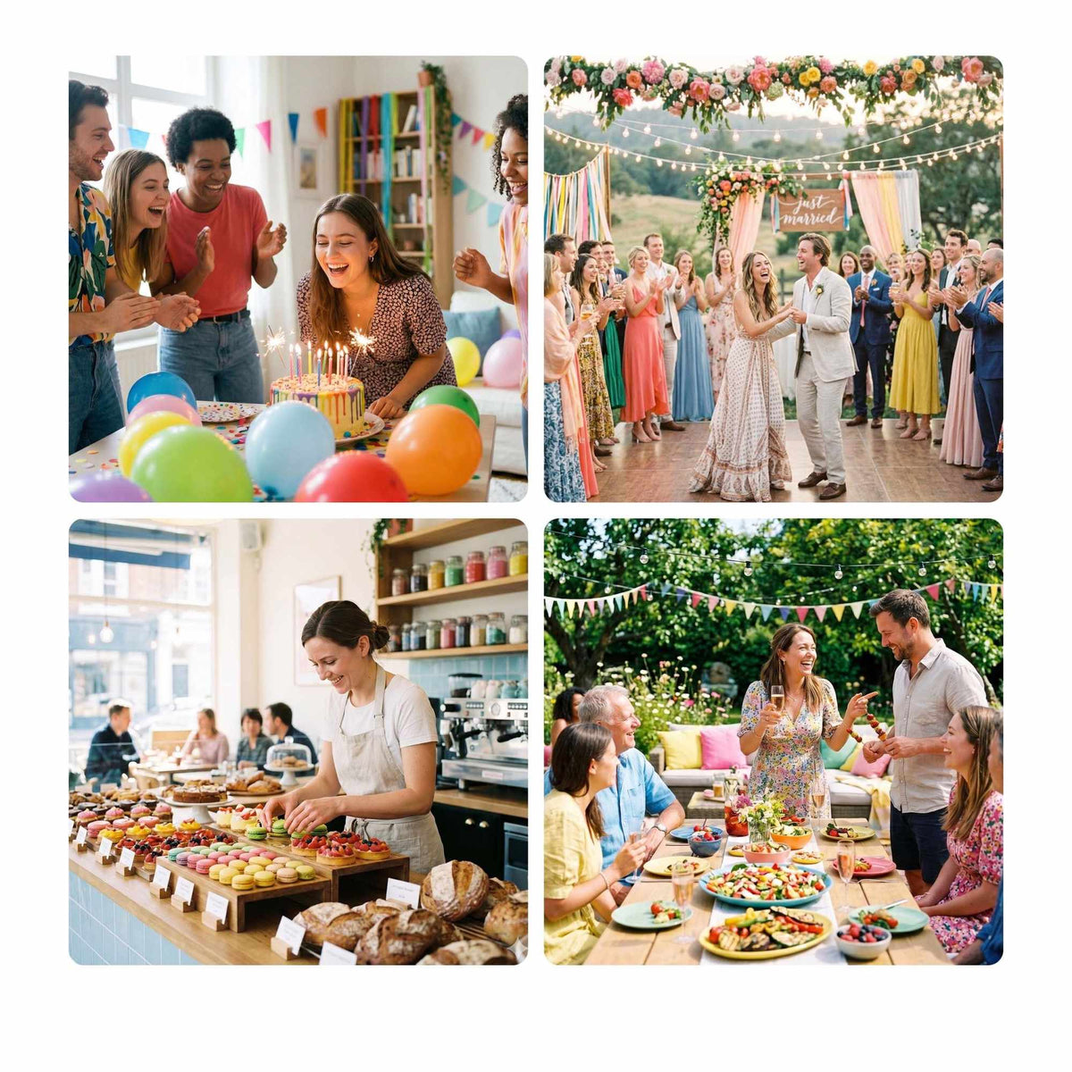 Cake Boxes With Window and Boards, Rectangular Set