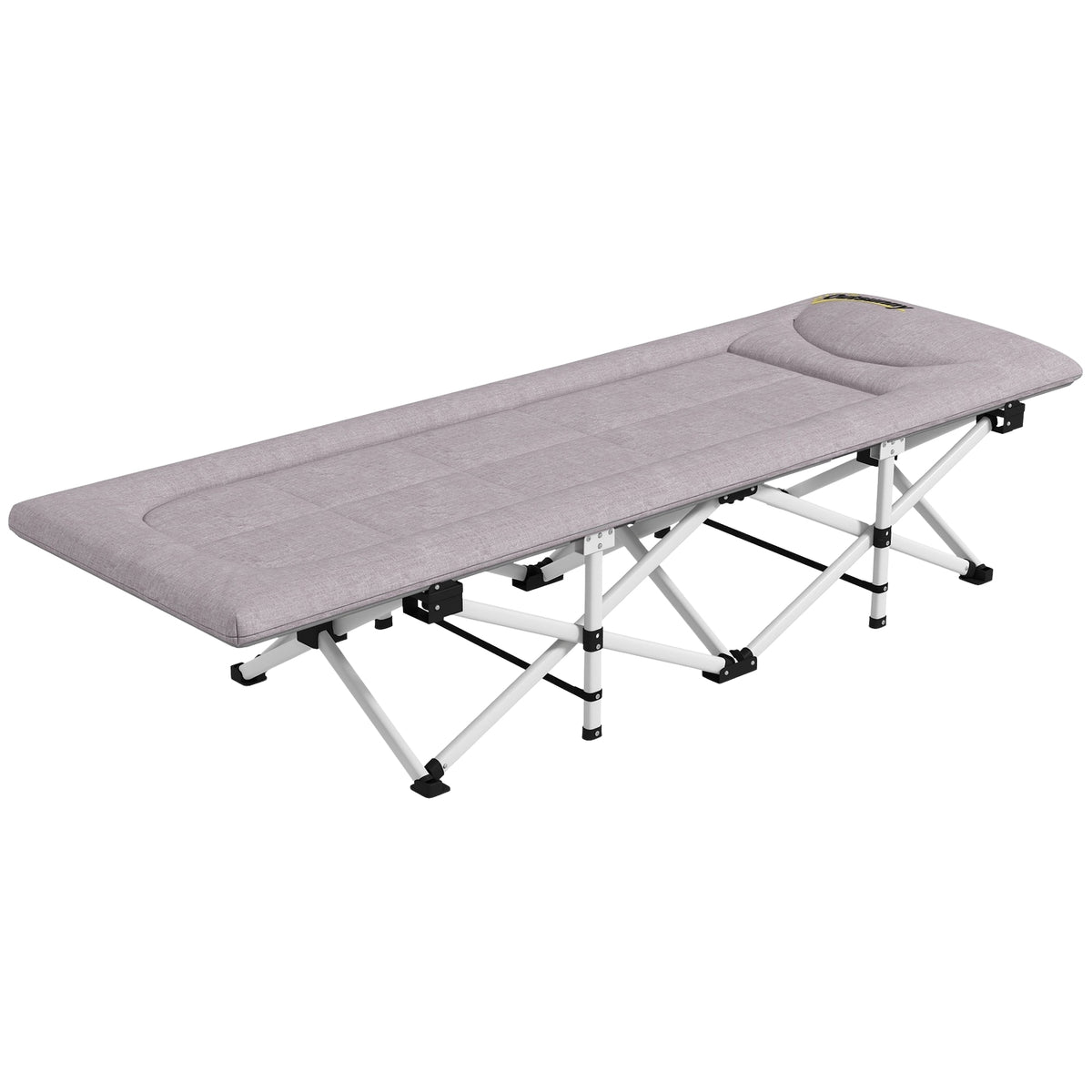 Camp Bed, Foldable Camping Bed With Storage Bag, Camping Lounger With Carry Bag, Load Capacity Up To 200 Kg, Oxford, Gray, 200 X 65 X 42 Cm