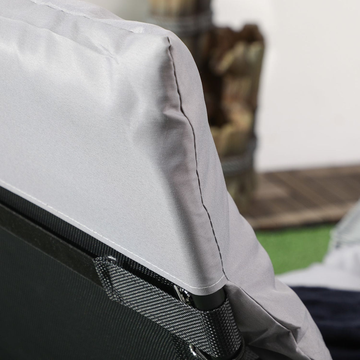 Camp Bed, Folding Bed, Camping Lounger With Bag, Adjustable With Pillows Up To 120 Kg, Light Gray, Steel, Polyester, 58 X 189 X 32.5Cm