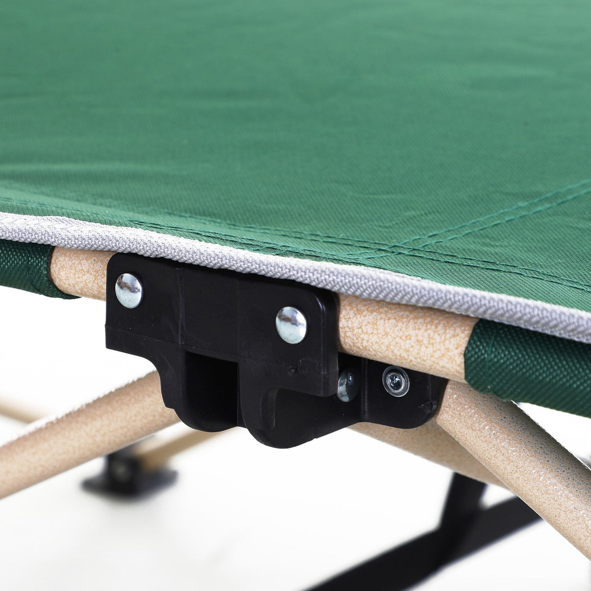 Camp Bed With Storage Bag, Foldable Camping Bed, Camping Lounger, Includes Carry Bag, Steel Oxford, Green, 190 X 68 X 52 Cm