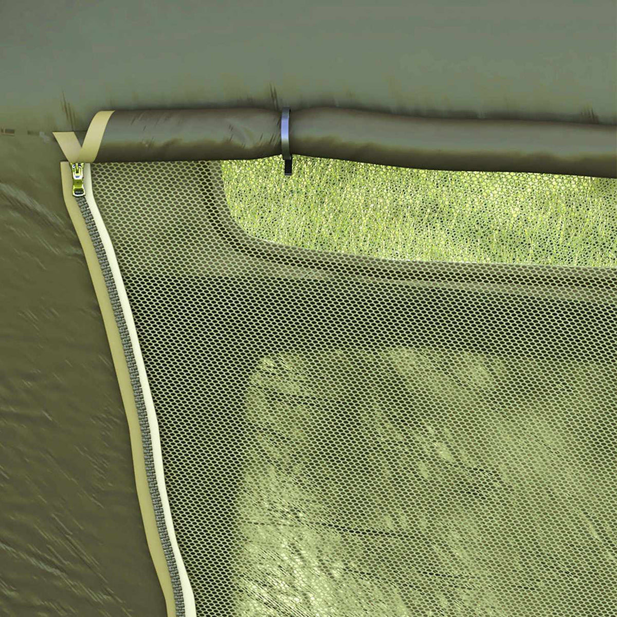 Camp Bed With Tent Camping Bed Raised Dome Tent With Uv Protection Including Carry Bag, Rain Cover, Adjustable Legs, Green Oxford 215 X 80 X 125 Cm