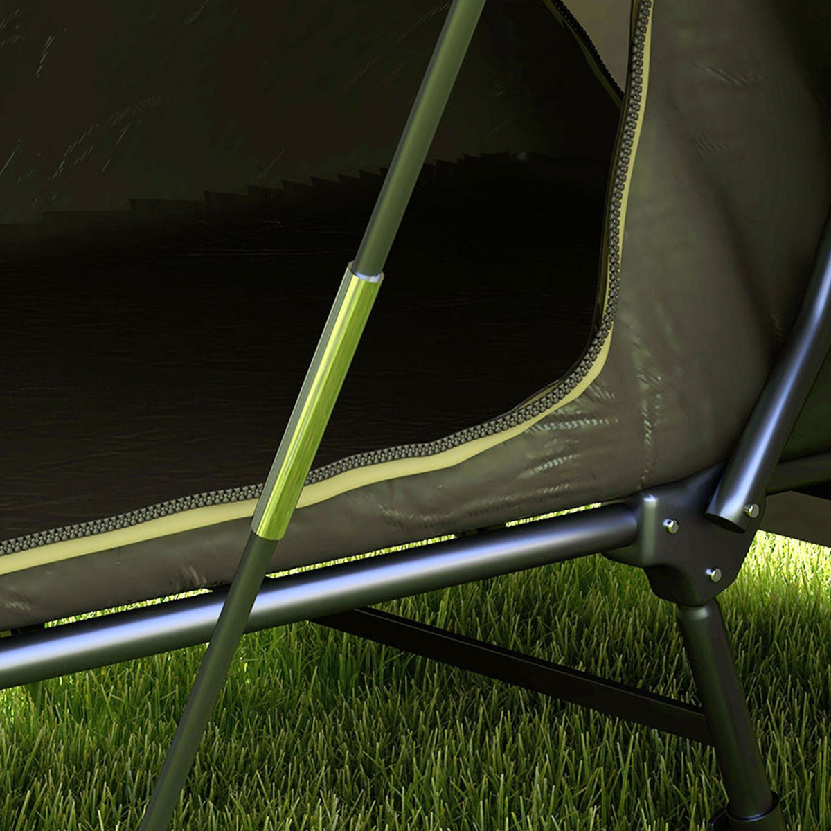 Camp Bed With Tent Camping Bed Raised Dome Tent With Uv Protection Including Carry Bag, Rain Cover, Adjustable Legs, Green Oxford 215 X 80 X 125 Cm