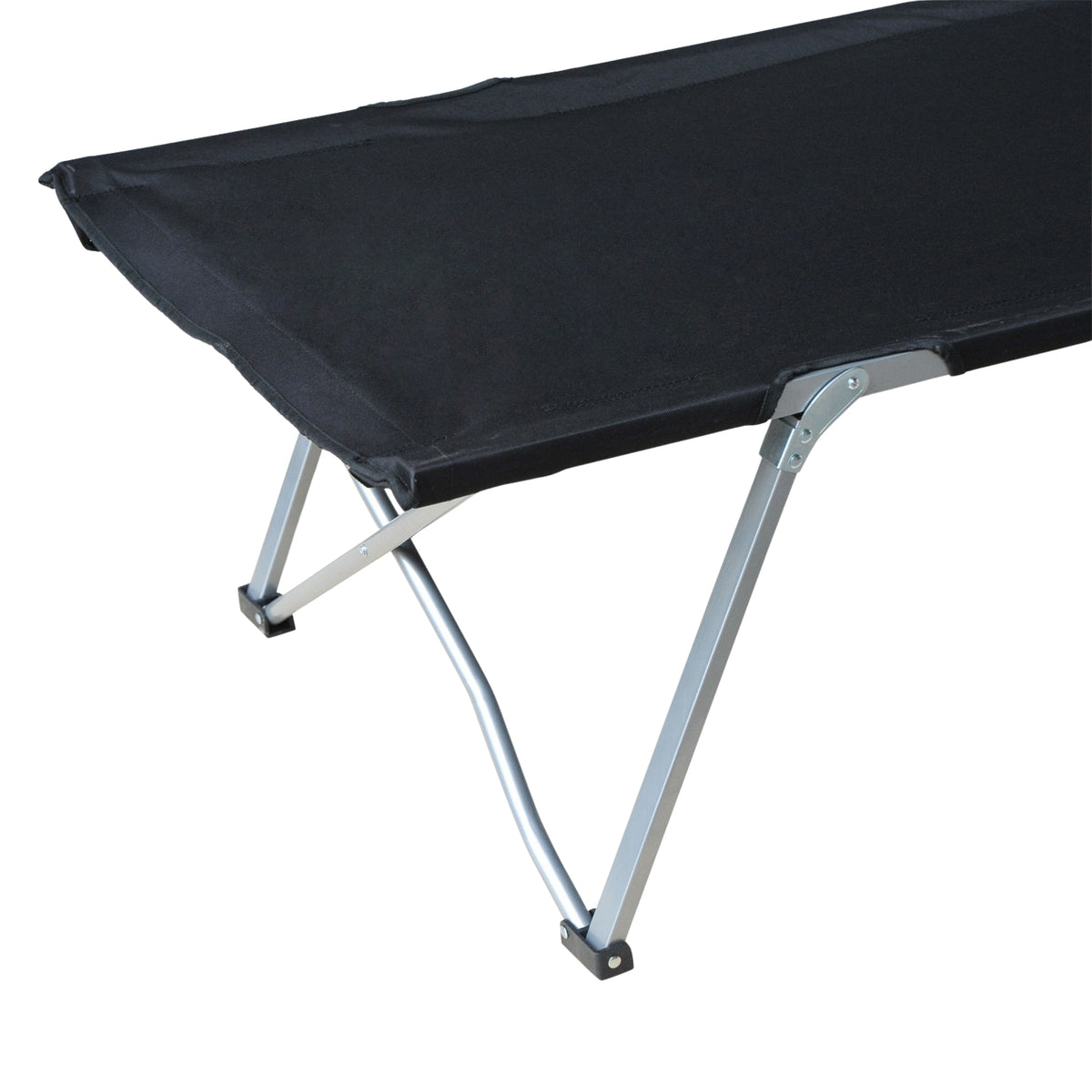 Camp bed camping bed with bag black